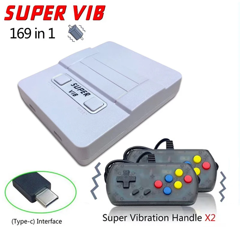 

8 Bit Mini Portable Super VIB Vibration Gamepad Retro Video Game console Handheld Game Players Built-in 169 Classic Games