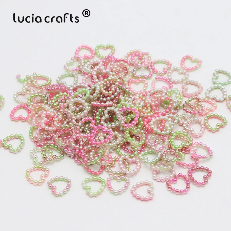 100pcs 11mm Heart Shaped AB Color Imitation Pearls Loose Beads DIY Jewelry Crafts Phone Scrapbook Sewing Grament Decor 005008108 - Цвет: Color 7