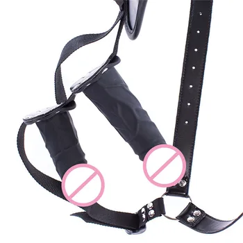 Women Masturbation Adjustable Leather Erotic Panties with Silicone Dildo and Anal Plug Sex Toys for Bdsm Bondage Adults Games 2