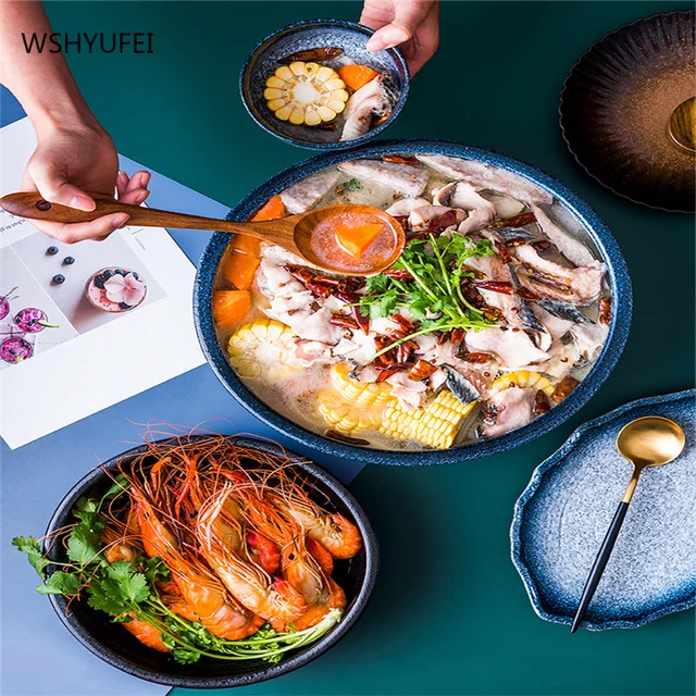 Kimchi Fish Pot Soup Bowl: Exquisite high-priced tableware for a luxurious dining experience