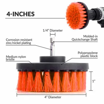 

3pcs/Set Electric Drill Cleaning Brushes Attachment Household Cleaner Scrubber