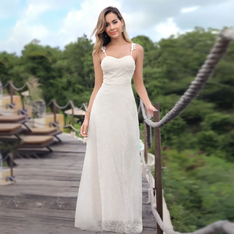 

2020 Southeast New Style Camisole Solid Color Sleeveless Seaside Holiday Evening Gown Dress Women's