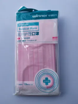 

winner Disposable Medical mask (1 bag of 10PCS) (earloop pink color mask) (17cmx9cm-3P Adult use)