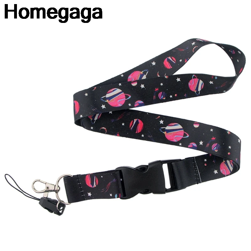 Homegaga космические звезды Вселенной бирки ремень шеи ремешки для ключей ID карты пропуска тренажерный зал мобильный телефон USB бейдж держатель DIY повесить D2359