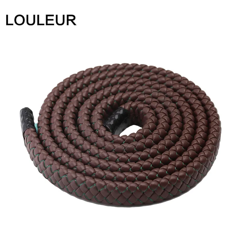 LOULEUR, 12 мм, новинка, мужские ювелирные изделия, панк, черный, синий, Плетеный кожаный шнур для мужчин, для кожаного браслета, изготовление ювелирных изделий - Цвет: T0598BNGN12