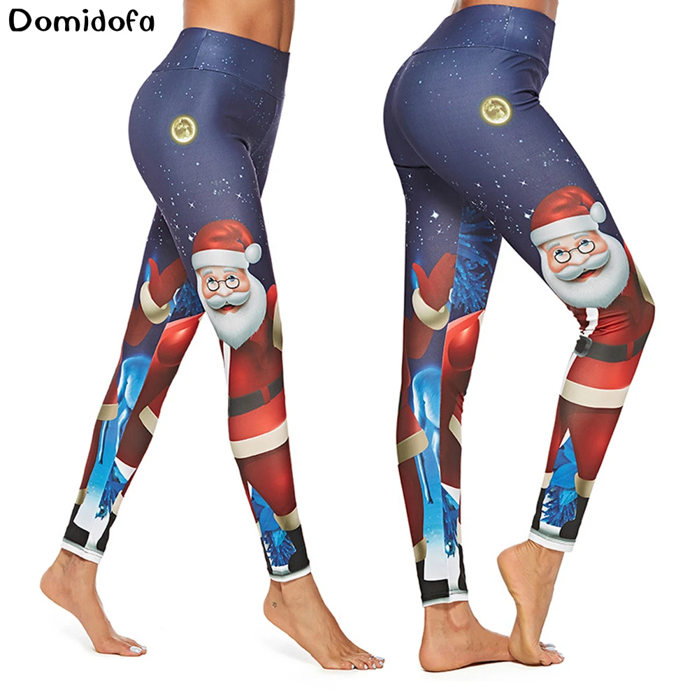 

Women's yoga pants feature Christmas digital print sports leggings made of nylon sweat absorbent slimming buttock sportswear