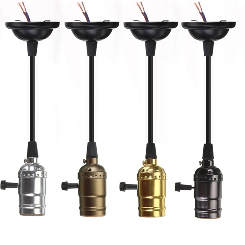 

E27 Vintage Retro Edison Lamp Base Holder High Quality Pendant Bulb Light Screw Socket 4 Colors With Switch/No Switch 110V/220V