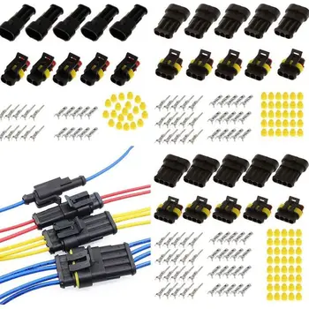 

15 Kits 2+3+4 Pins Way Car Auto Sealed Waterproof Electrical Wire Connector Plug
