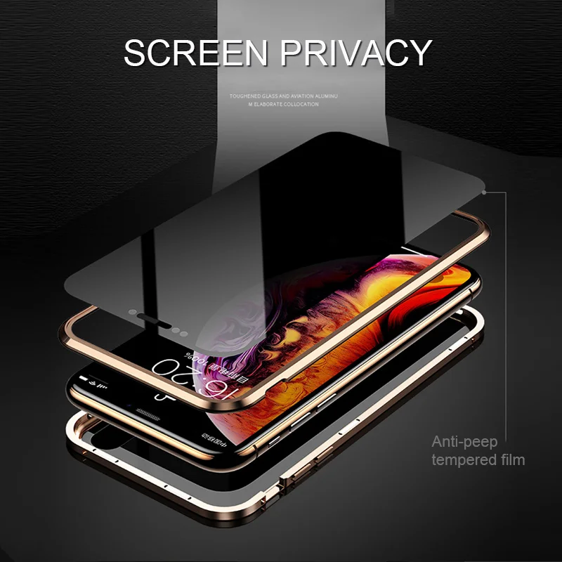 Защитный чехол для Samsung Galaxy S8 S9 S10 PLUS Магнитный из закаленного стекла на 360