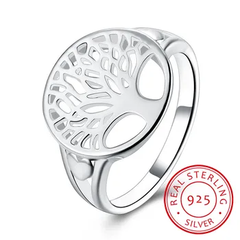 

LEKANI Tree of Life Classic Accessories 925 Sterling Silver Rings anel Bague anillos For Women New Mothers Day Gifts