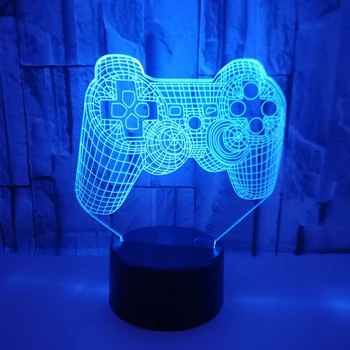 

Creative 3D Illusion Gamepad Shape LED Night Light Idea Color Changing Desk Night Lamp for Kids Child Bedroom Decor Game