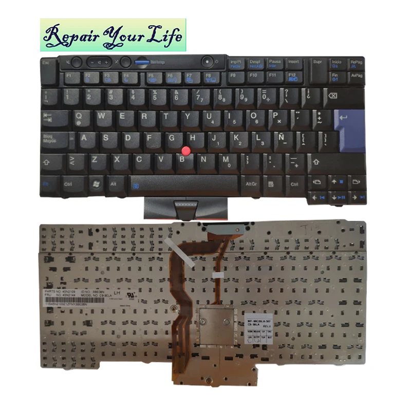 

laptop keyboard LA Latin/SP Spanish for lenovo T400S T410S T410Si T410 T410i T420 T420i MP-08G36LA-387 Backlit black model