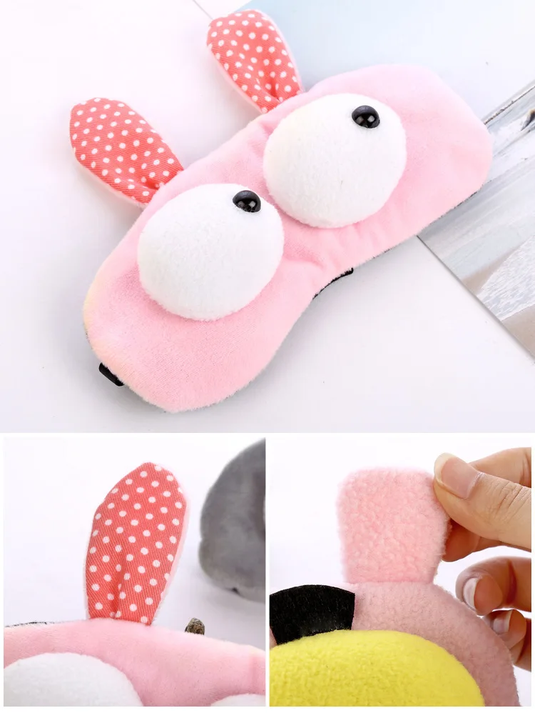 Plush Cute Cartoon Sleep Eye Patch Shade Eye Protection Ice Pack Cute Little Animal Modeling Eye Protection Eye Patch Men And Wo