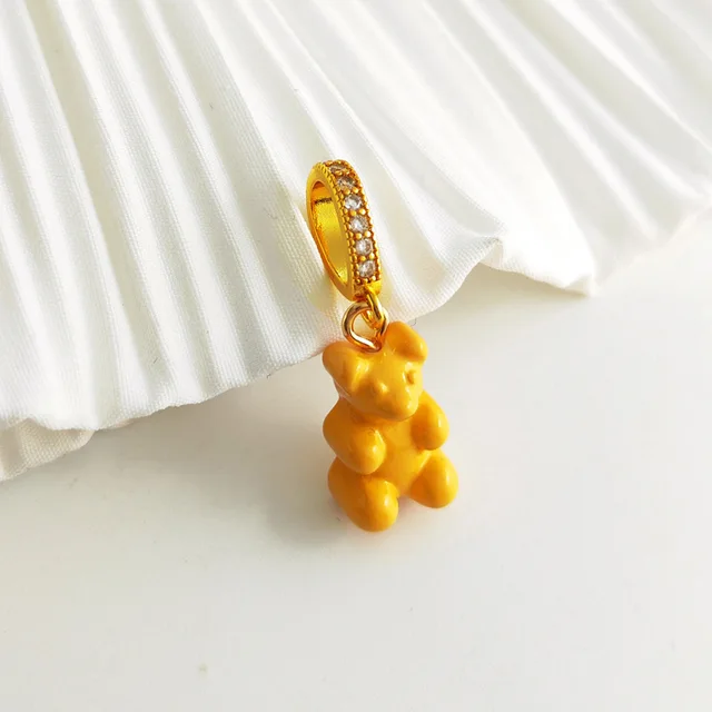 Pendant Necklace for Women Korean Colorful Bear Blue Zircon Crystal Neck Chain Female Jewelry Free Shipping Gift 18k Gold Plated Pendant 7