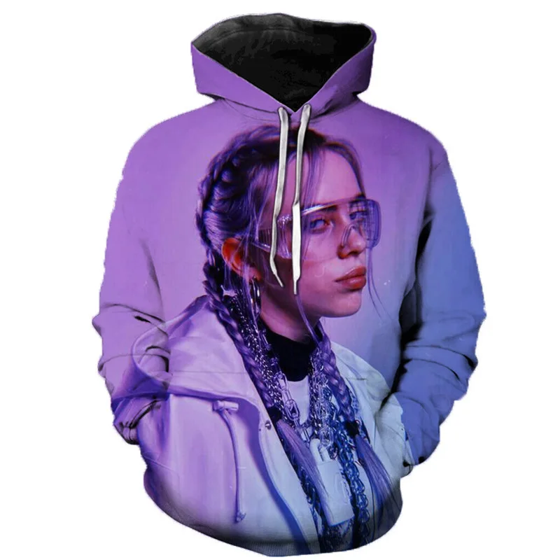 Billie Eilish Толстовка Bad Guy Album Harajuku забавная толстовка с 3D принтом осенний графический пуловер Женская Мужская Уличная одежда худи в стиле хип-хоп