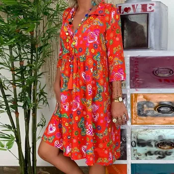 

Hot Sale Oversized Women Boho Summer Beach Dresses Female Fashion Floral Party Mini Sundress Outfits Plus Size S-5XL