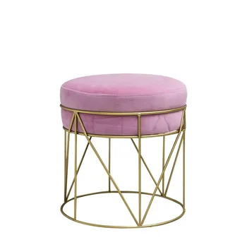 

Fashion Nordic metal Ottoman Changing shoes small make up stools metal small stool Modern brief Manicure shop stool chair