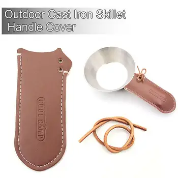 

Leather Hot Handle Holder/Kitchen Heat Resistant Fry Pan Milk Pot Sleeve Grip Handle Cover Potholder For Cast Iron Skillets