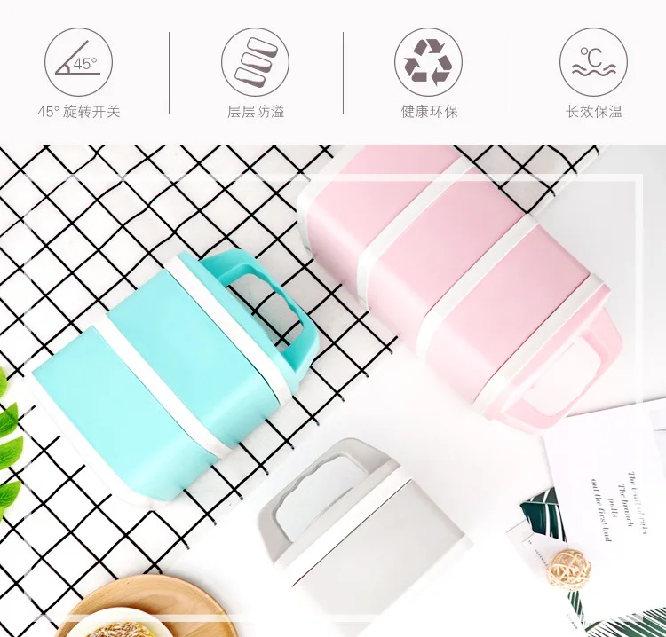Изолированный bento box 304 из нержавеющей стали Кубик Рубика, вращающийся цвет, непроливающаяся портативная коробка для ланча, отсеки, пластиковый Ланч-бокс