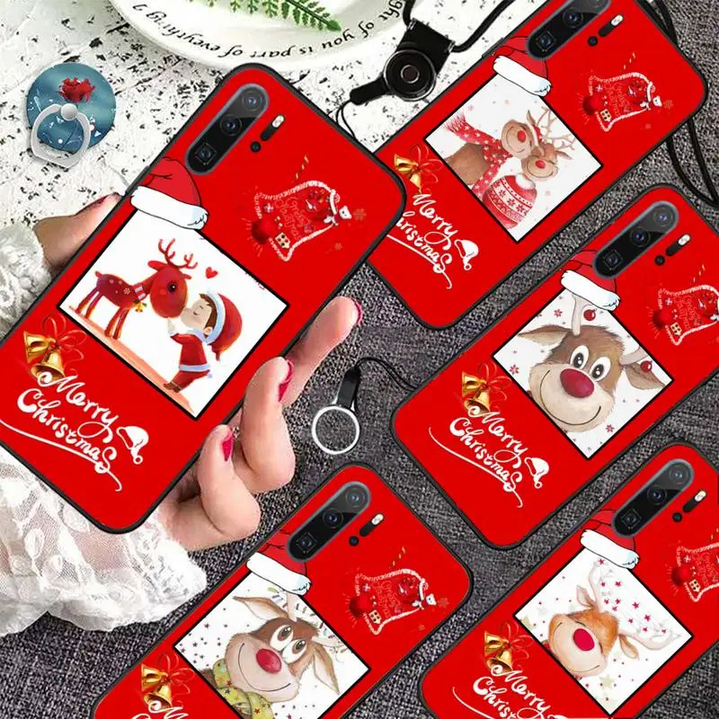 

Cute Merry Christmas New Year Deer Phone Case For Huawei Enjoy 7 7s 8 8e 9 9e 10 plus P8lite 2017 Honor 5a view9 play 3e