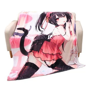 

Anime DATE A LIVE Nightmare Cartoon Tokisaki Kurumi Throw Blanket Sofa Slipcover Decoration Beds Plane Travel Warm Blanket Gifts