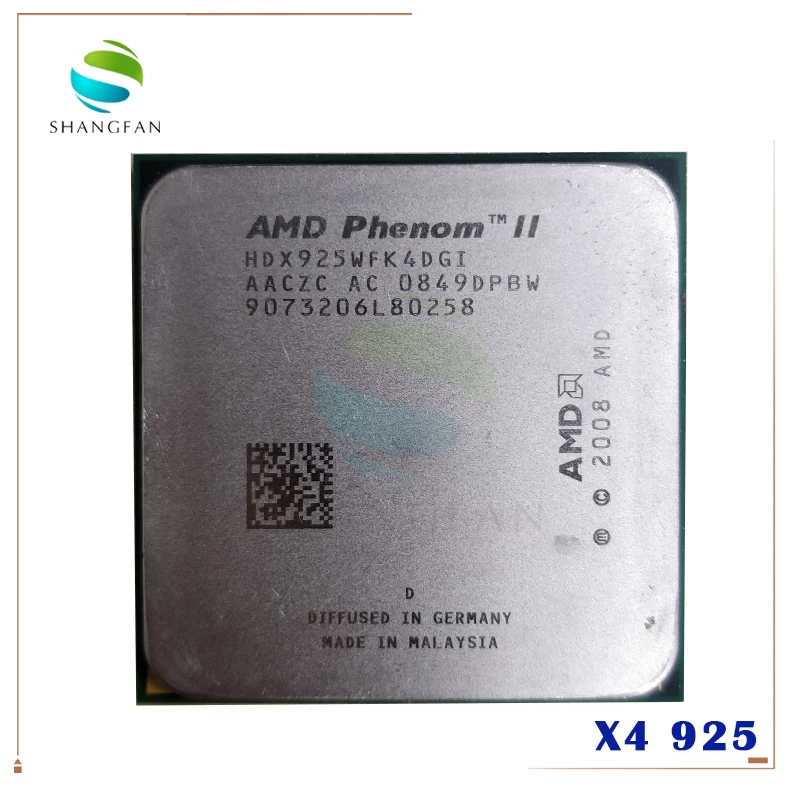 Четырехъядерный процессор AMD Phenom X4 925 2 8 ГГц HDX925WFK42GI HDX925WFK42GM 95 Вт разъем AM3 938pin |