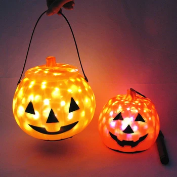 

Children's portable Rotating LED Starry Effect Pumpkin Lamp with Music for Halloween Decoration Light