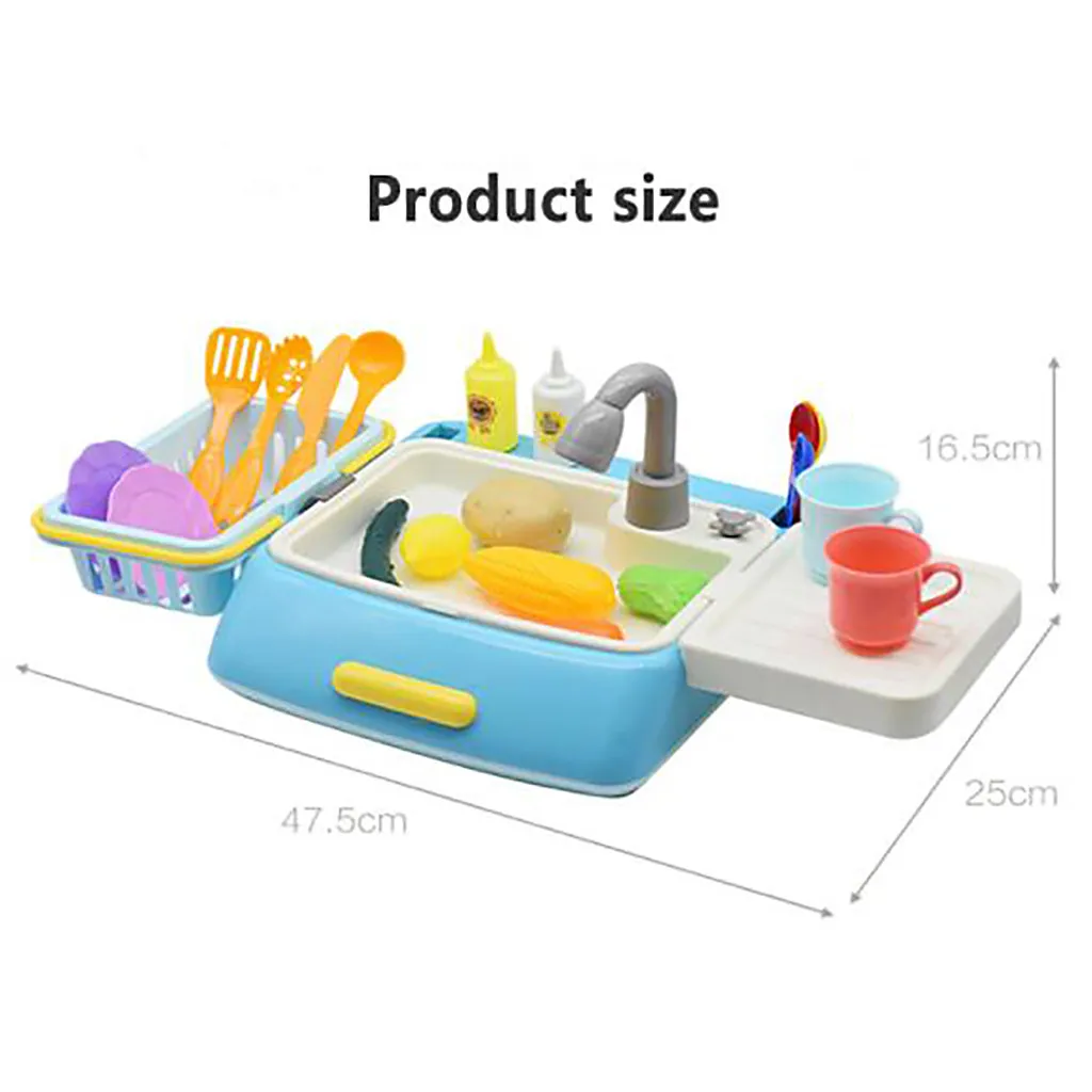 Education For Kids Fun Learning Toys For Children Analog Electric Dishwasher Sink Children's Role Playing Kitchen Set Y109