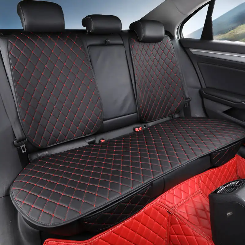 Абсолютно новые легкие в очистке не перемещающиеся подушки для автомобильных сидений, универсальные чехлы для сидений из искусственной кожи, не скользящие, подходят для большинства автомобилей - Название цвета: big red rear 1pcs
