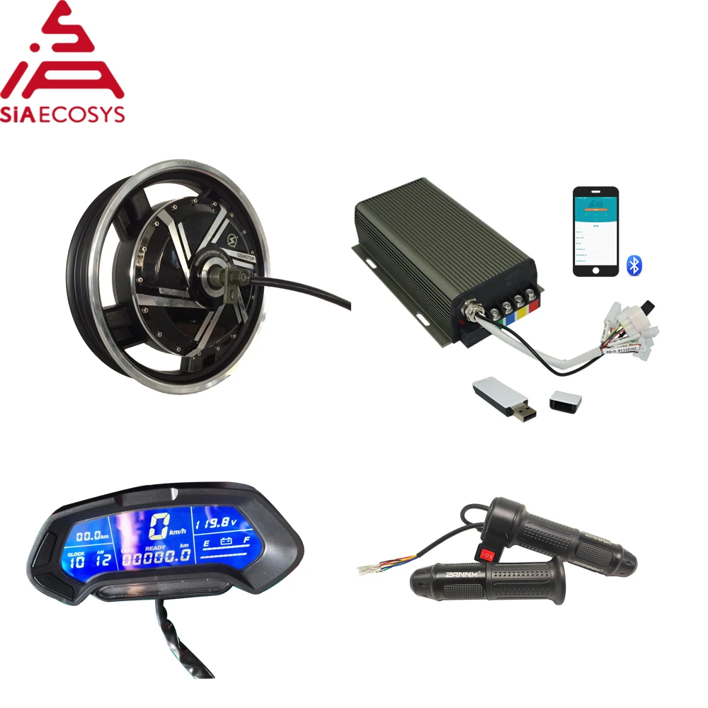 US $650.00 QSMotor 1735inch 4000W 273 V3 72v73kph80kph with SVMC72150 controller and display BLDC hub motor kits for electric motorcycle