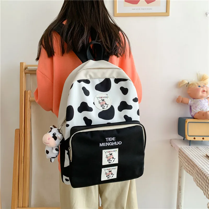 Waliicorners Kawaii Book Female Student Backpack Embroidery Girl Fashion Harajuku Laptop Cute Backpack Cows Leopard Women School Bag 13 Hb71821d0b8454b9faa7a2c38449829e2W