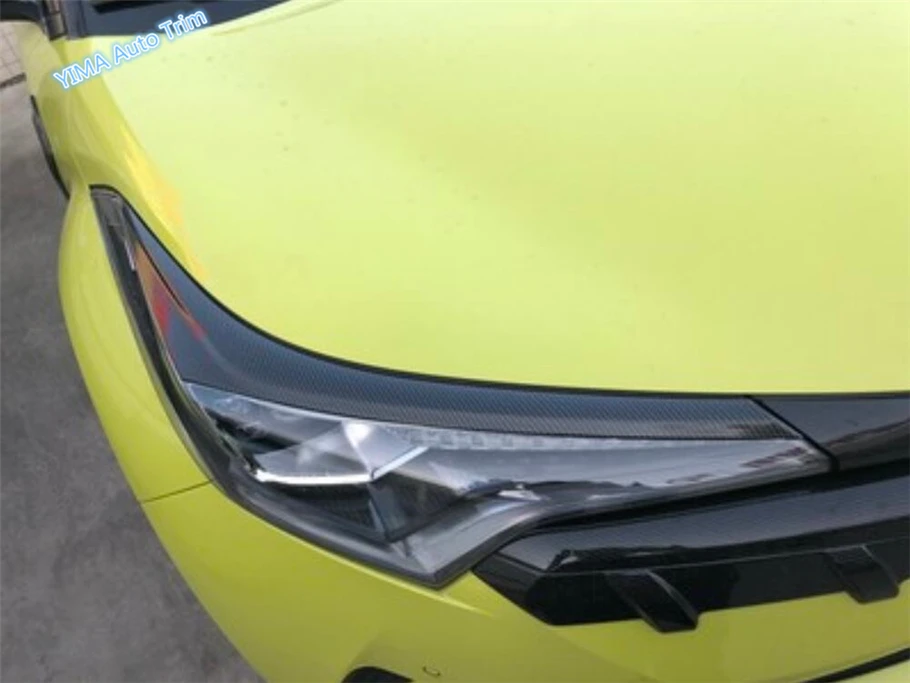 Lapetus Авто стиль передние фары лампы век бровей крышка отделка для Toyota C-HR CHR- ABS хром/углеродного волокна