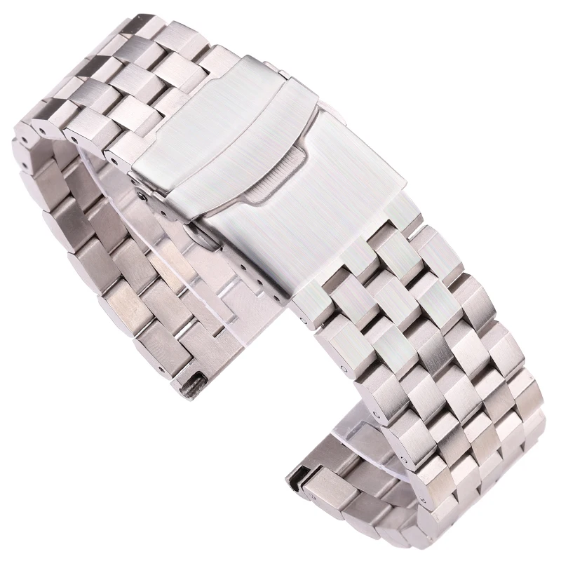 

Solid Stainless Steel Watch Strap Bracelet 18mm 20mm 22mm 24mm Silver Brushed Metal Watchbands Women Men Watch Accessories