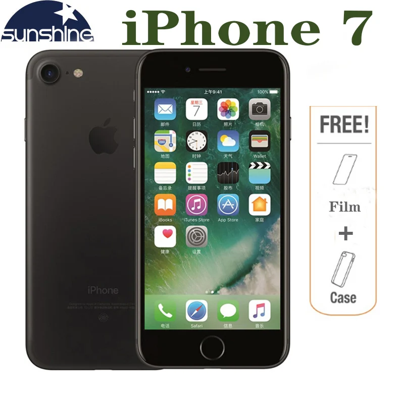  Original Unlocked Apple iPhone 7 4G LTE Mobile phone 2G RAM 256GB/128GB/32GB ROM Quad Core 4.7''12.