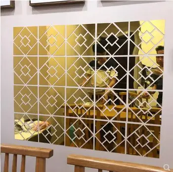 

Simple acrylic wall stickers self-adhesive 3d solid background wall living room entrance mirror wall stickers decoration-14