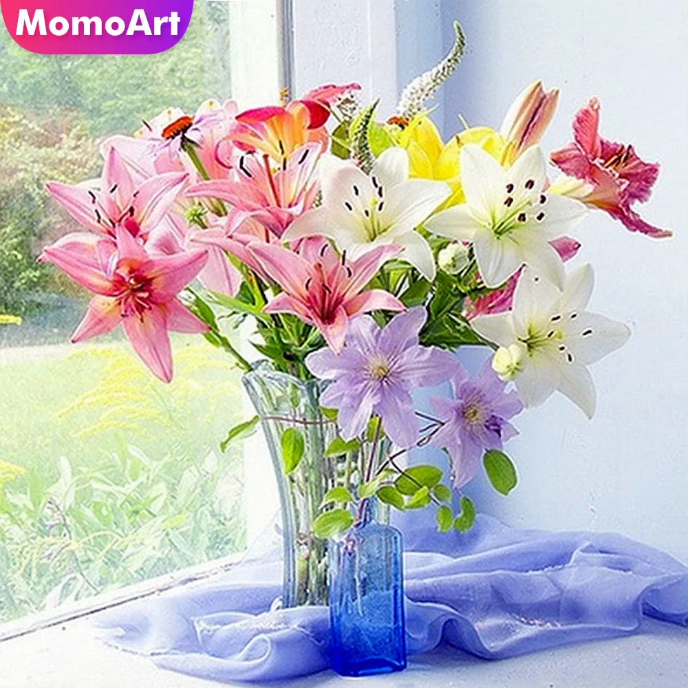 

MomoArt Diamond Painting Flowers Diamond Embroidery Full Square New Arrival Picture Of Rhinestone Decoration Home