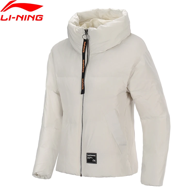 

Li-Ning Women The Trend Short Down Coat 70% White Duck Down Warm Jacket Loose Fit LiNing Winter Sports Coats AYMP082 COND19