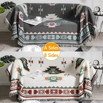 

Decorative Knitted Sofa Throw blanket Cotton Soft Rug Sofa Towel Plaid Tapestry for Home Living Room Bed Plane Travel