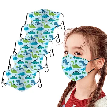 

5PC Kids Children Outdoor Cotton Print Dust-proof Smog Mask Thick Mouth Mask Mouth Cover Washable Outdoor Reusable Mouth Mask#Y5