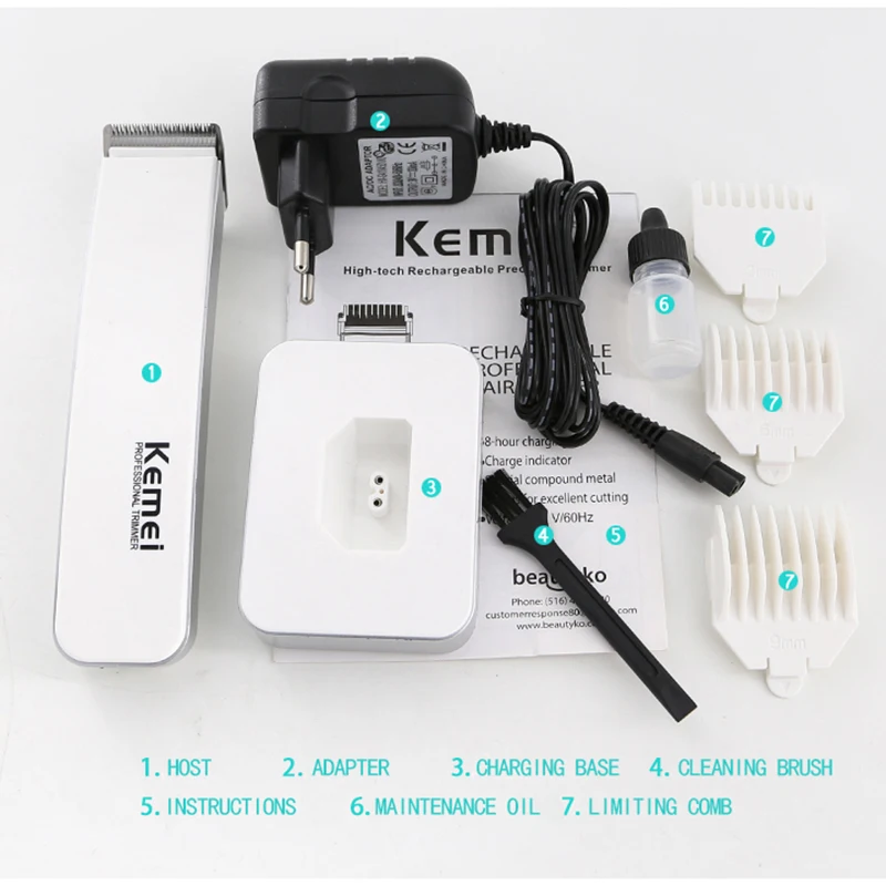 Kemei Professional Electric Trimmer Beard Rechargeable Men's Hair Clipper Hair Removal Children Hair Clipper KM-619