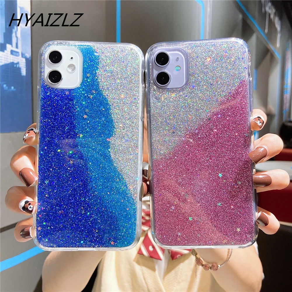 

Luxury Glitter Beach Phone Case for iPhone 11 Pro XS Max X XR 8 7 6S Plus SE 2 Colorful Clear Soft Bumper Shockproof Back Cover