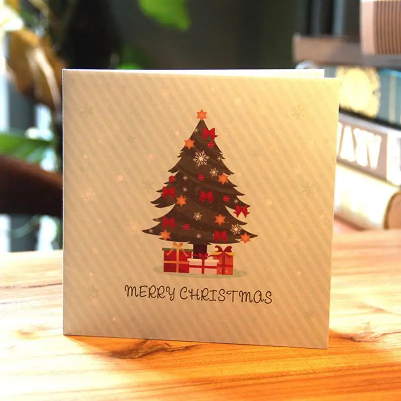 Рождественские открытки Снежинка 3D стерео поздравительная открытка бумага Снежинка дерево подарок на день рождения Свадьба Рождество Декор поздравление