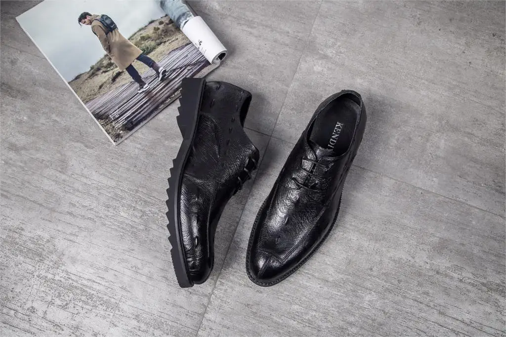 

Fashion Men Shoes Business Formal Wear Leather Shoes Lace-up Crocodile Pattern Leather Wedding Shoes