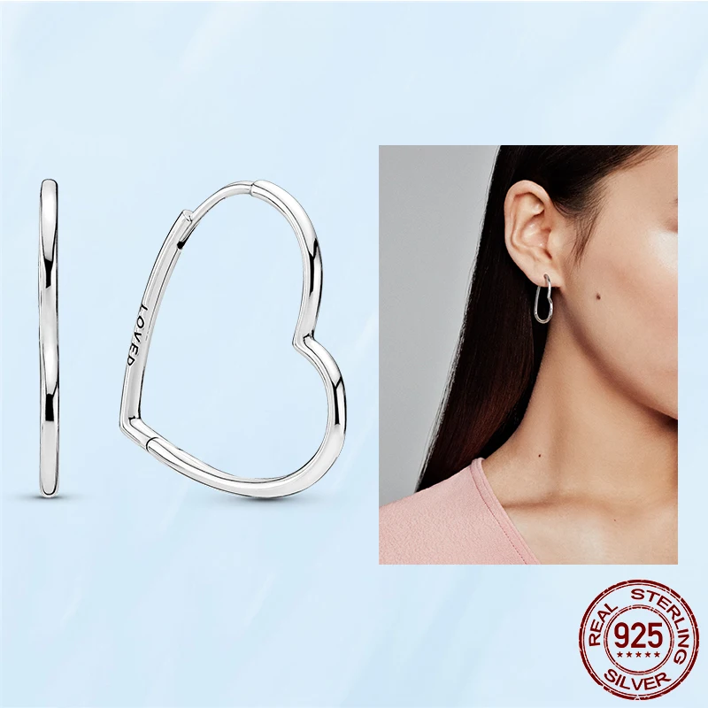 Asymmetrical Heart Hoop Earrings 