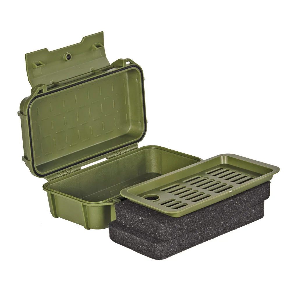 Double Layer Plastic ABS Waterproof Shockproof Airtight Outdoor Hunting Case Pre-cut Sponge Camping Kits Travel EDC Storage Box rolling tool bag