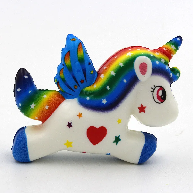 Полиуретановая цветная печать Memory Foam Pegasus кукла-единорог Мягкое Животное модель сжимающий гаджет для забавной игрушки для снижения давления