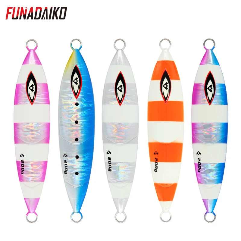 5pcs random colors FUNADAIKO, 5 шт./лот, джиг для рыбы, isca, искусственная металлическая джиг, джиг, приманка для ловли рыбы, медленный джиг, 80 г, 100 г, 120 г, 150 г, 200 г, джиг - Цвет: 5pcs random colors