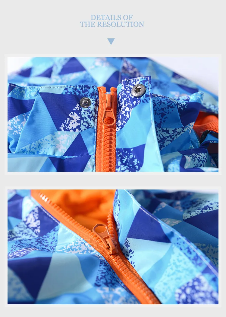 New autumn winter boys girls windproof waterproof jackets outwear double-deck removable hat big boys spaoty jackets