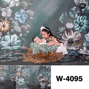 

HUAYI Photography Backdrop Studio Muslin Flower Background Dark watercolor Photo Booth 3 Kinds Materials W-4095H
