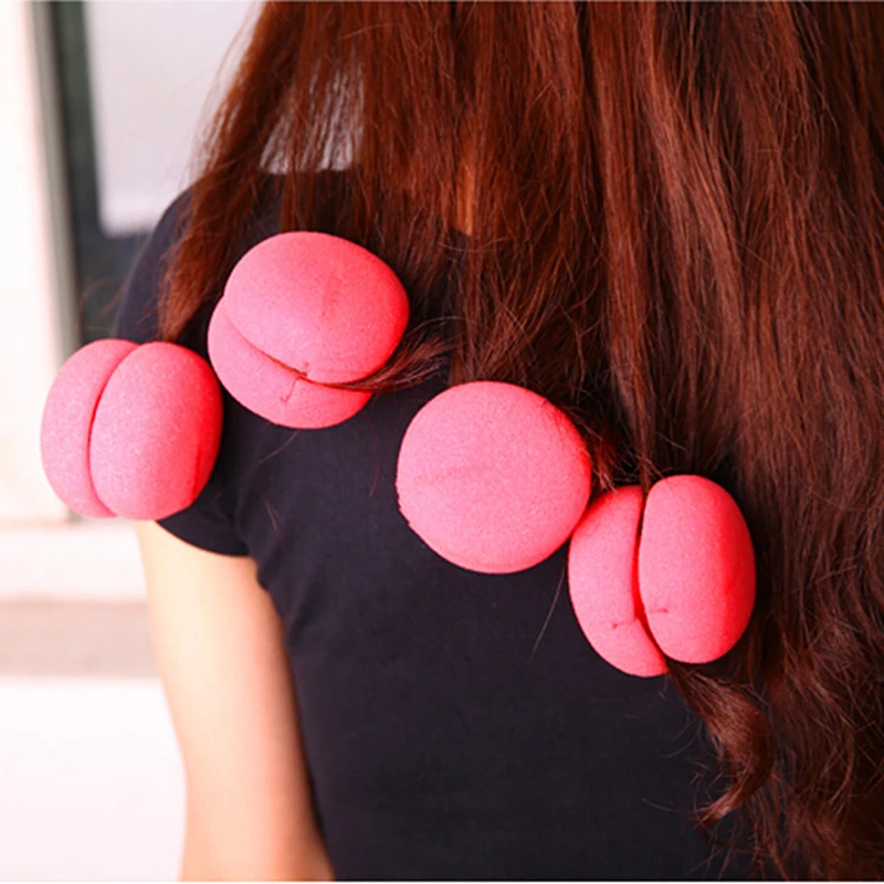 6pcs Diy Magic Soft Foam Hair Curlers Sponge Foam Balls Rollers Curling Set Salon Hair Styling Tool Hairdressing Accessories